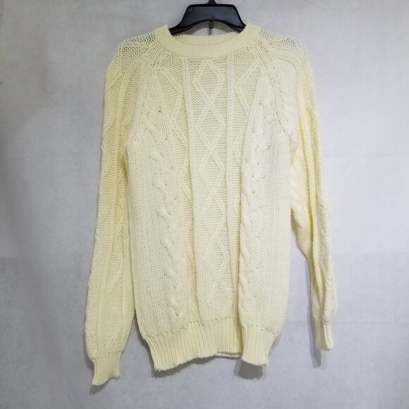 Vintage Blake & Manley Cable Knit Sweater Crew Neck Acrylic No Size Tag - Picture 1 of 10